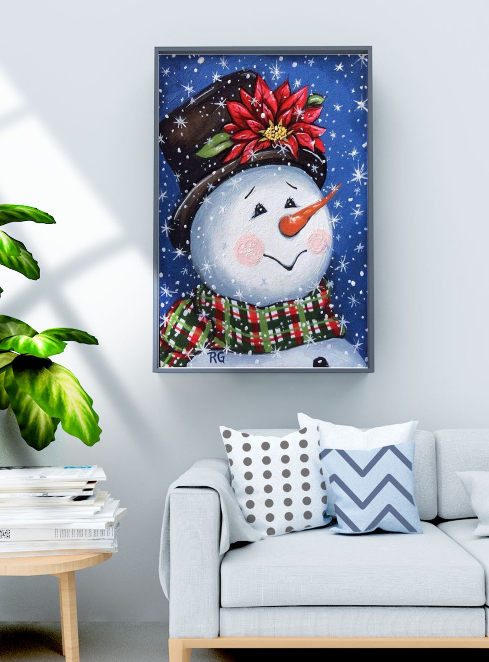 easy christmas paintings on canvas