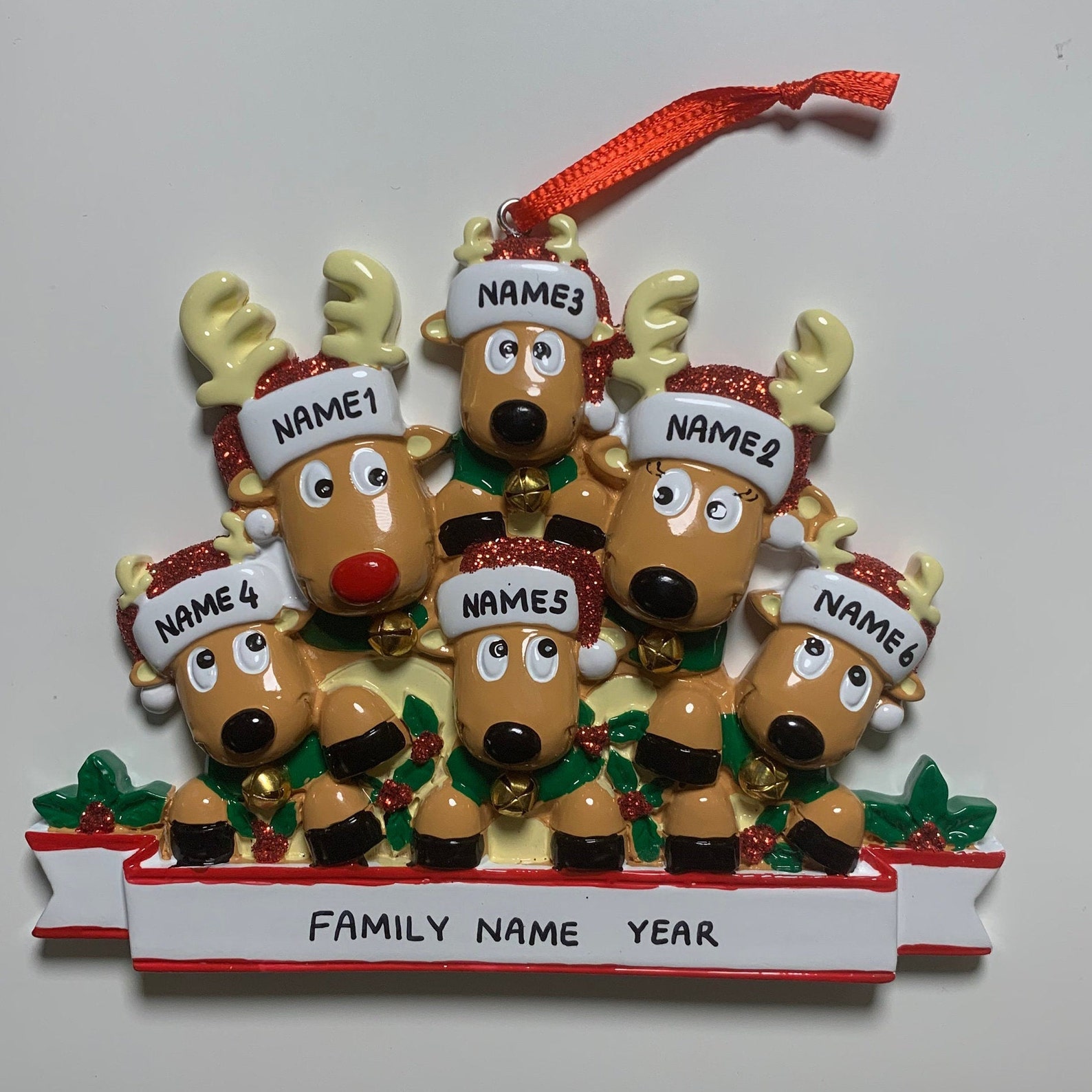 Personalized reindeer ornament