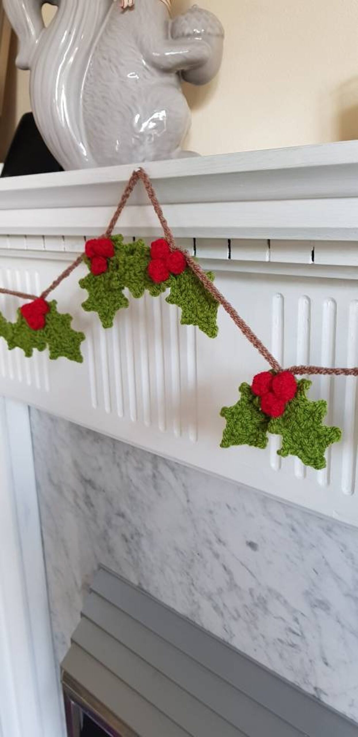 crochet holly garland