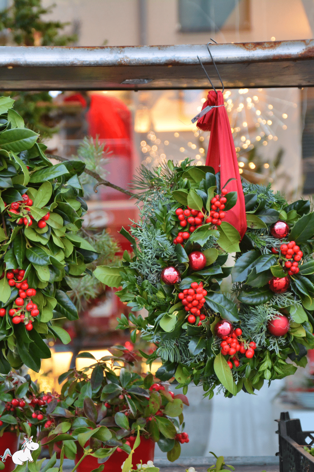 Festive holly wreath