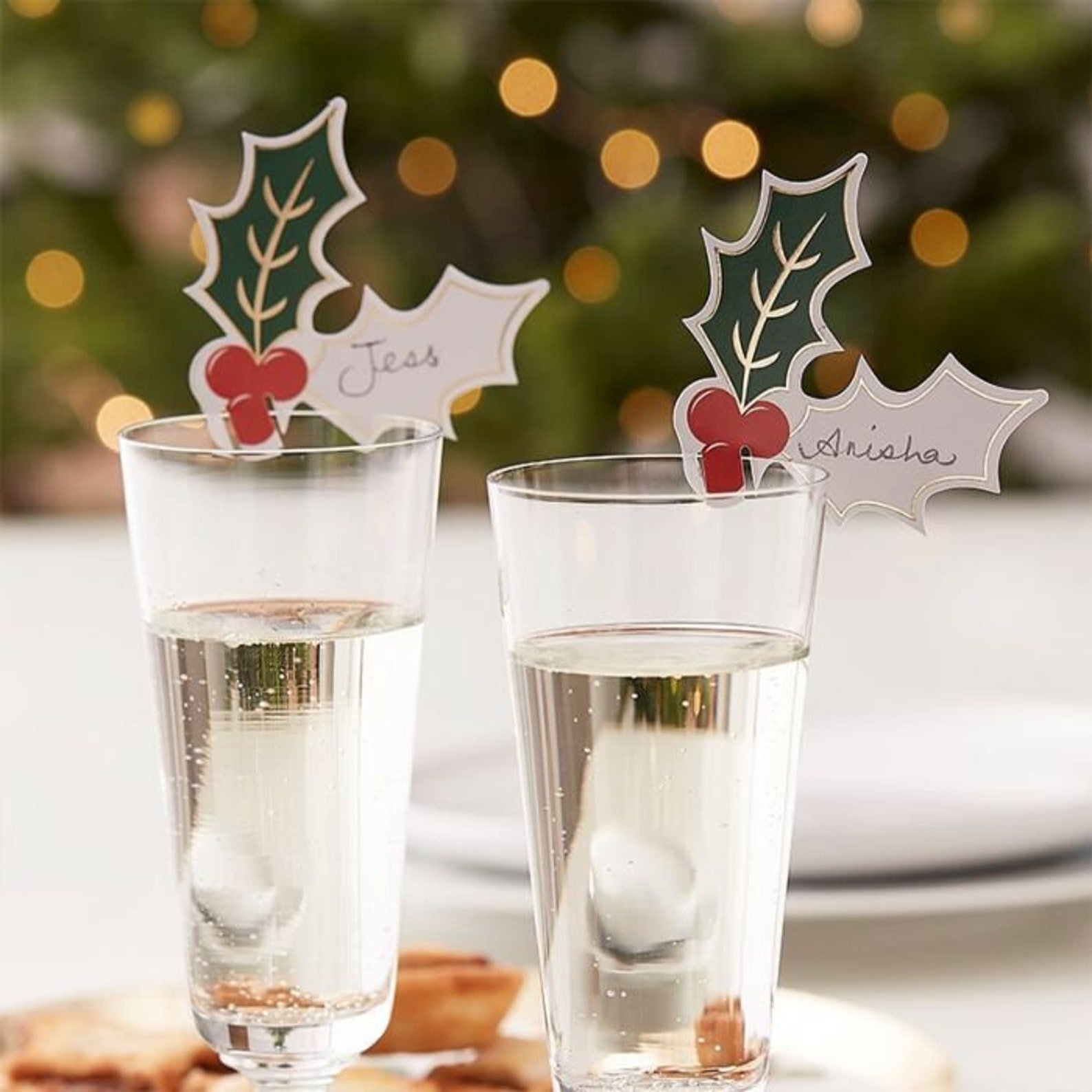 Glass Holly Decoration