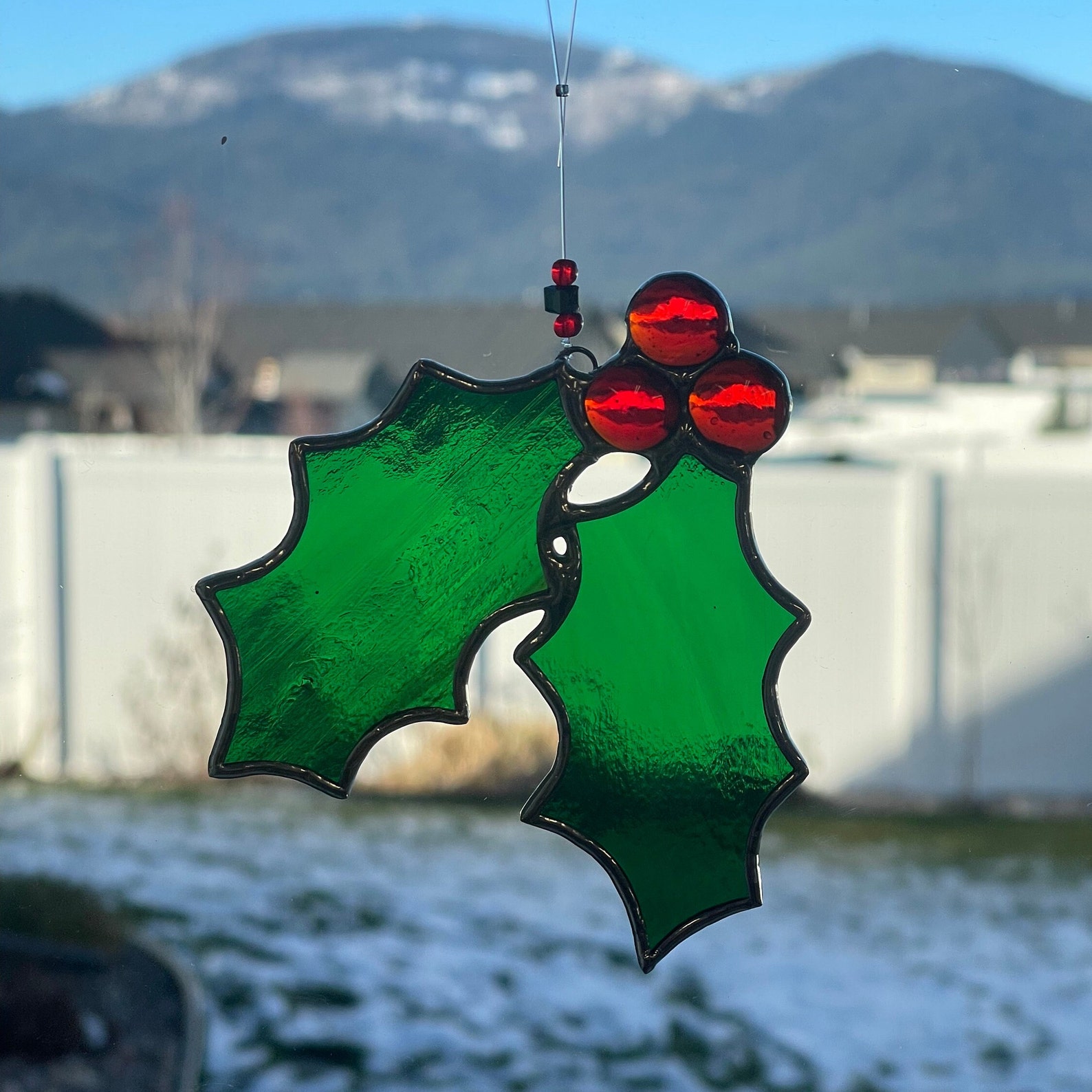 Holly Sun Catcher Decoration