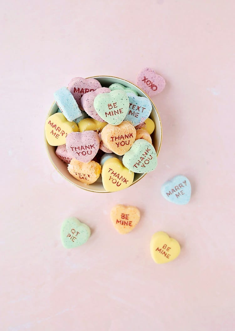 heart conversation bath bombs