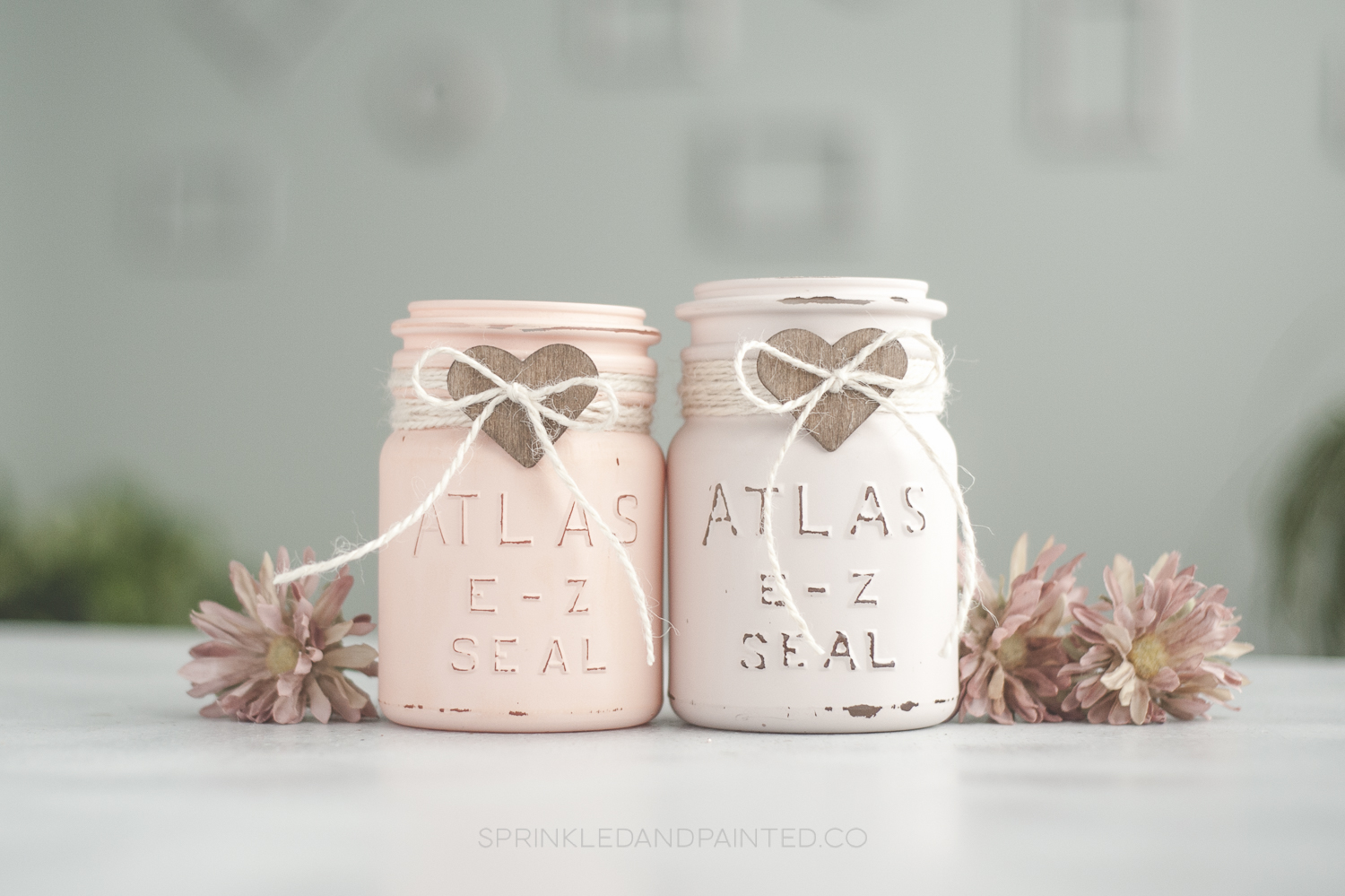 Latex Painted Mason Jars for Valentine’s Day