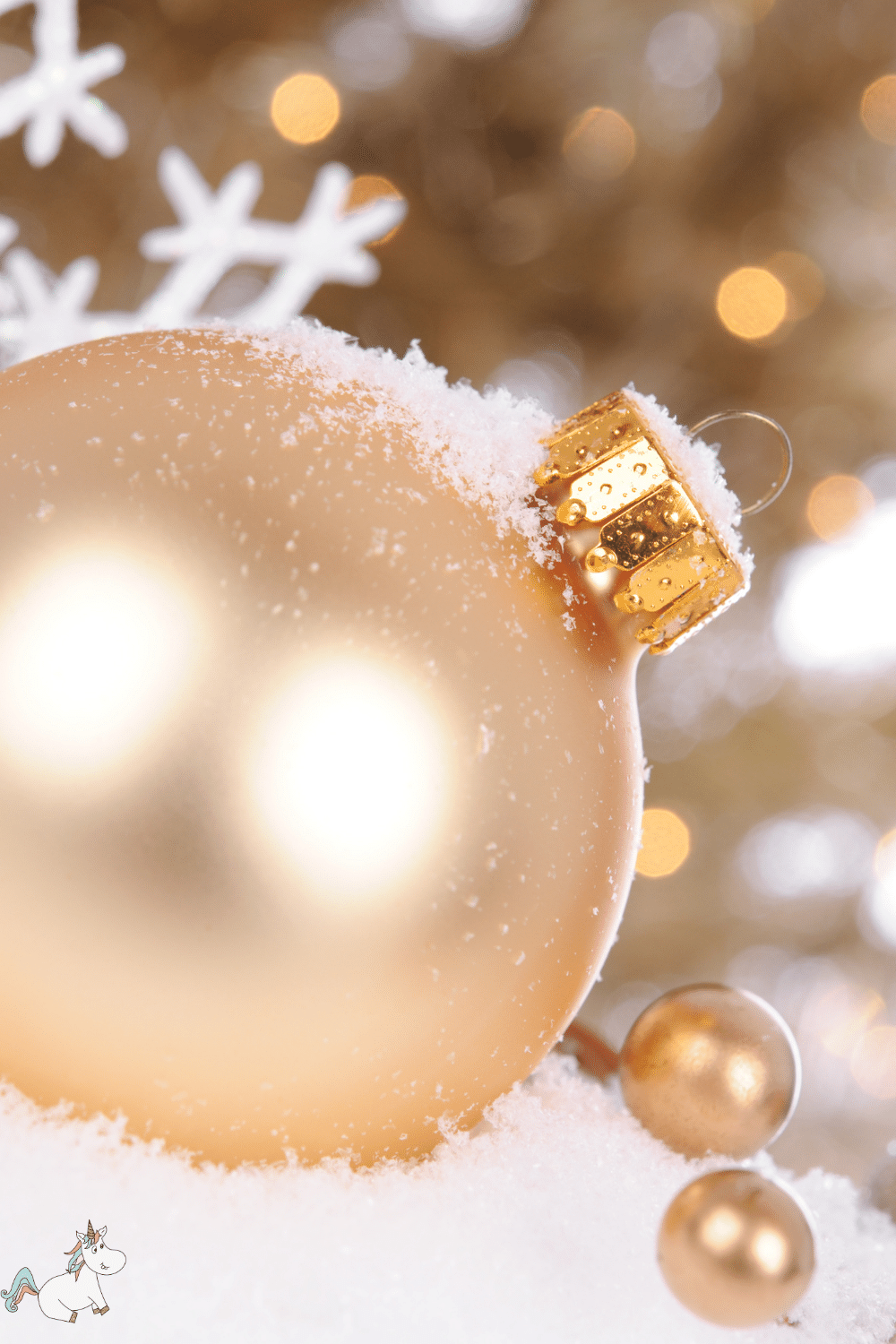 Sparkling gold christmas ornament