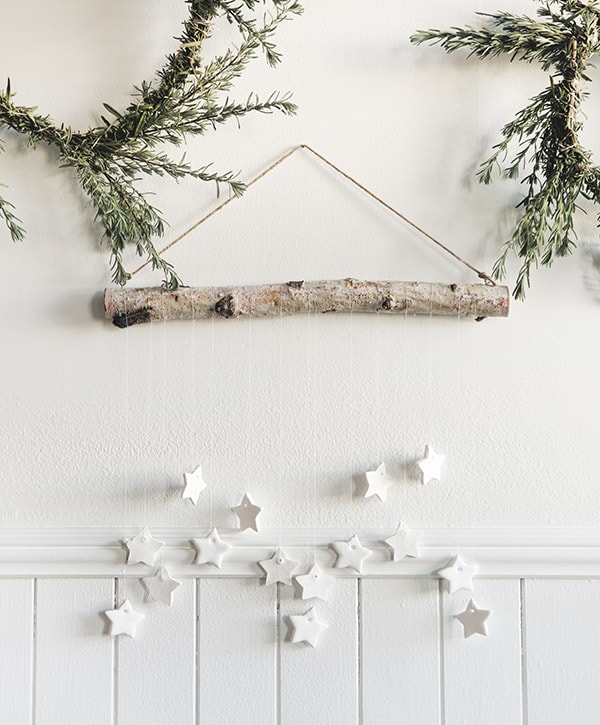 DIY Star wall hanging natural christmas decoration