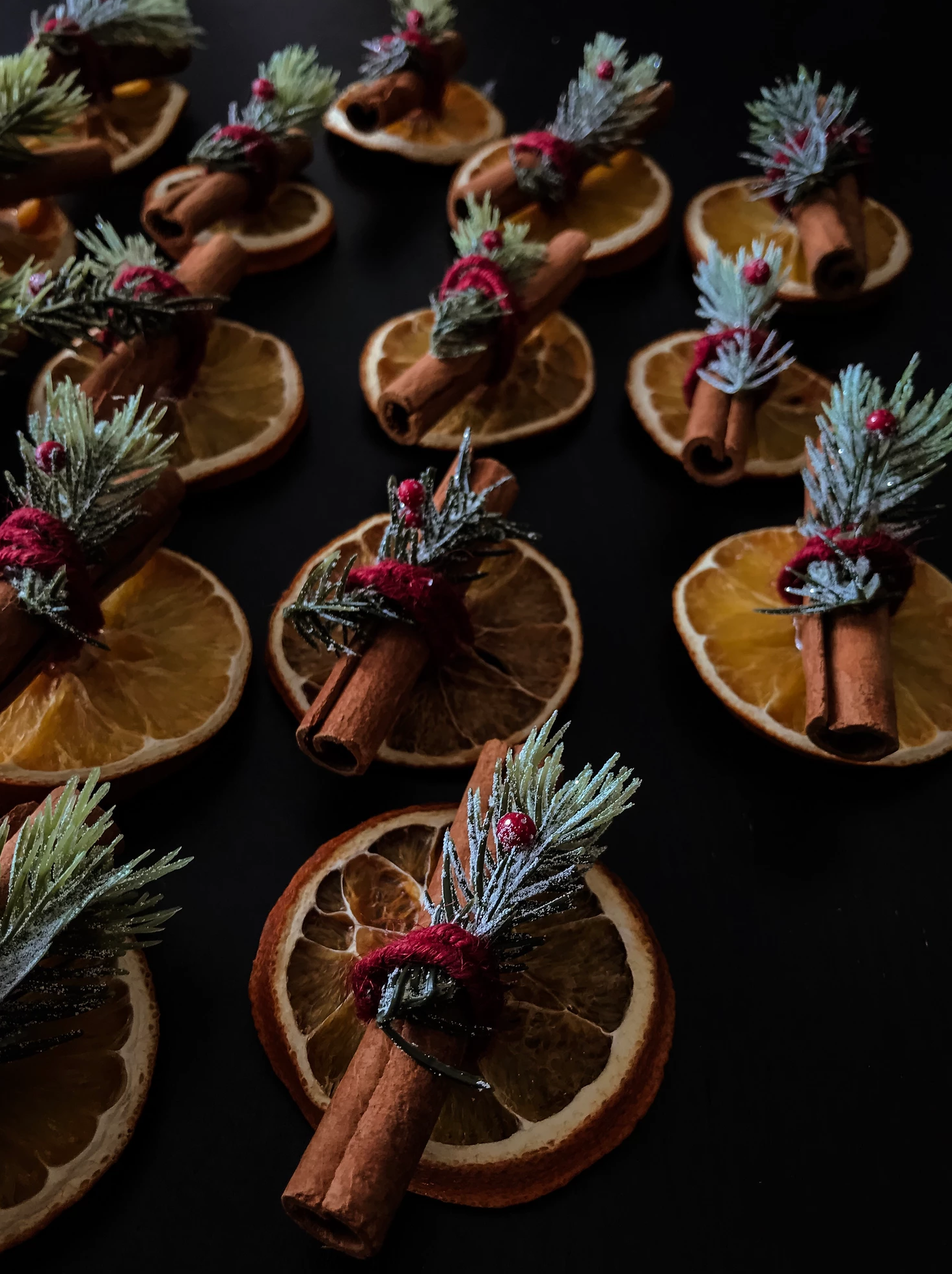 Orange and cinnamon stick ornaments