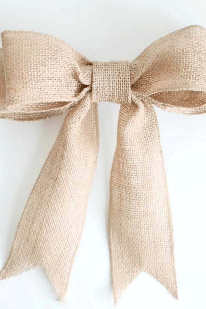 Large bow made with burlap