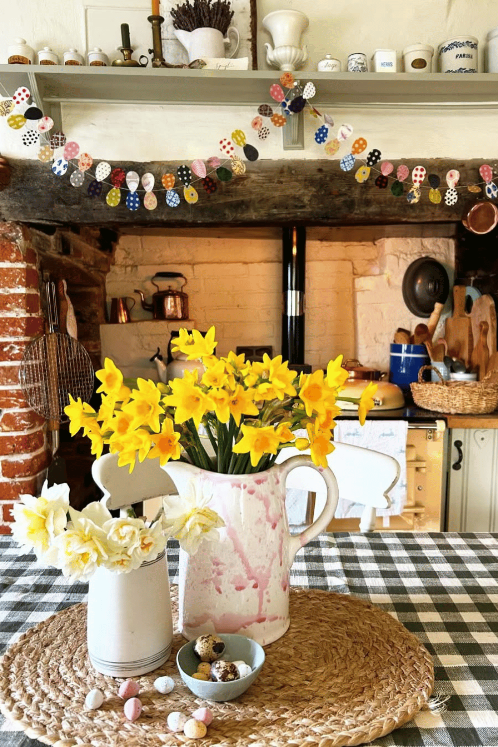 cheerful daffodil cottage centerpiece