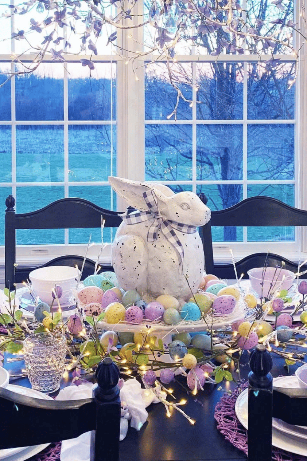 pastel bunny and easter egg wonderland