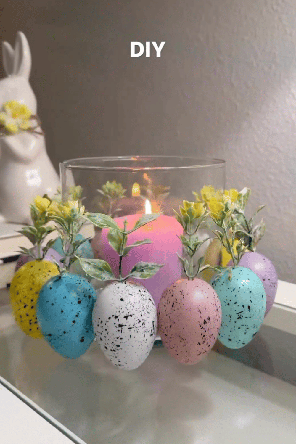 DIY easter egg candle holder