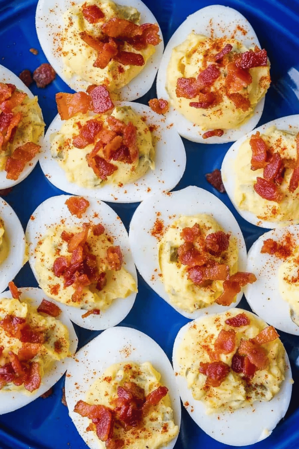 Smoky bacon deviled eggs are a crowd-pleasing Easter appetizer... easy, flavorful, and perfect for Easter brunch or lunch!