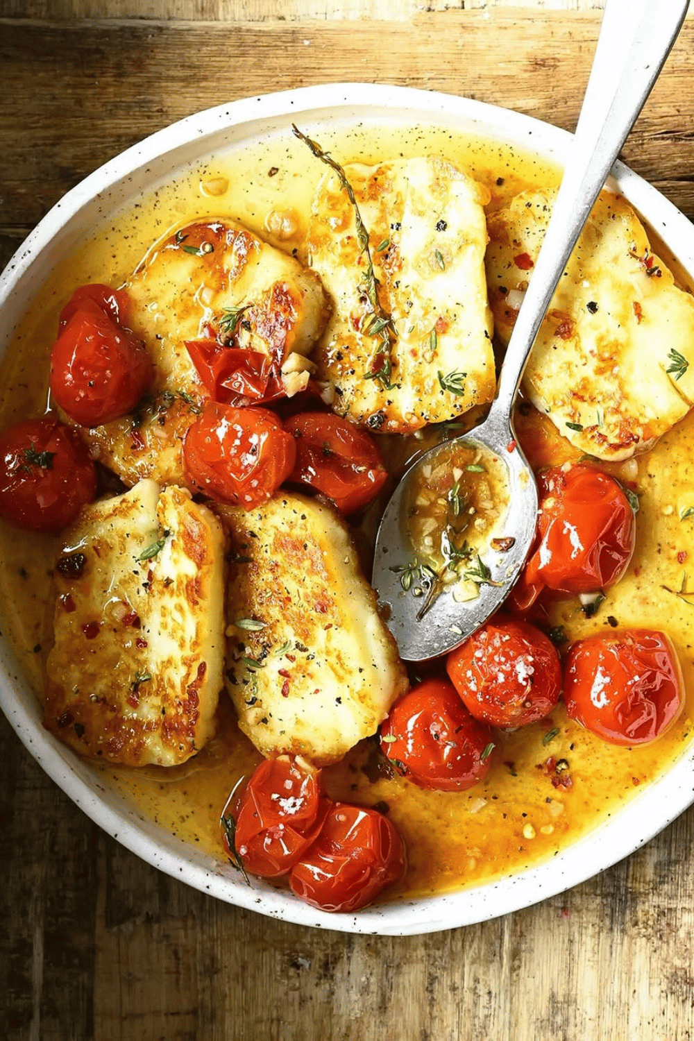 Sweet, savory, and utterly delicious, these hot honey cherry tomatoes with halloumi make the perfect Easter finger food idea!