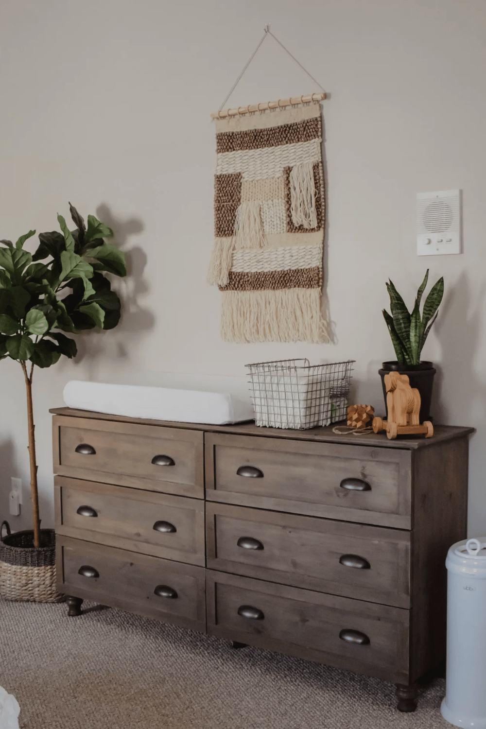 Rustic Ikea Tarva dresser hack with farmhouse wood finish