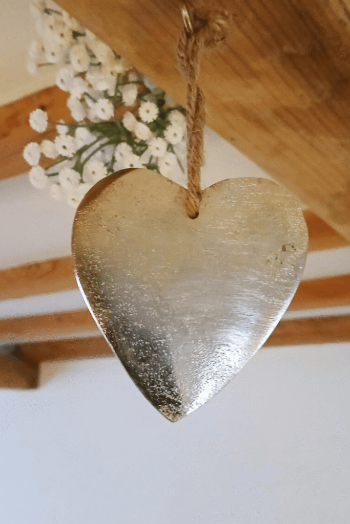 Rustic metal hanging heart with twine loop Day Crafts to sell