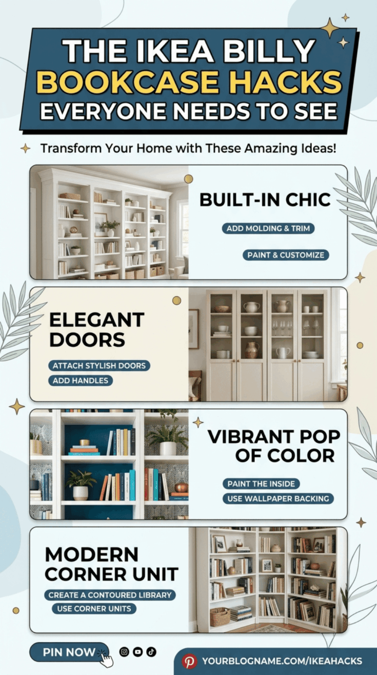 Image for 10 Best IKEA Billy Bookcase Hacks