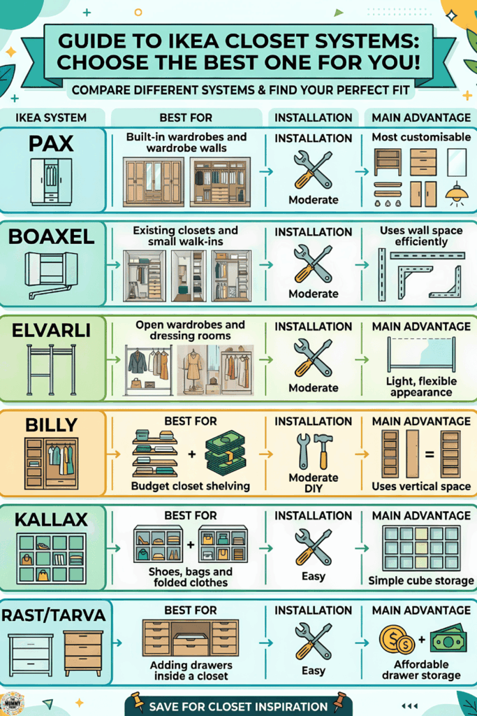 IKEA CLOSET HACKS FOR A CUSTOM BUILT-IN LOOK. Infographic